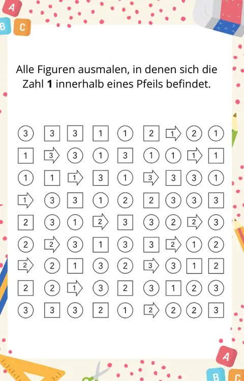 Seite aus den Beobachtungsübungen